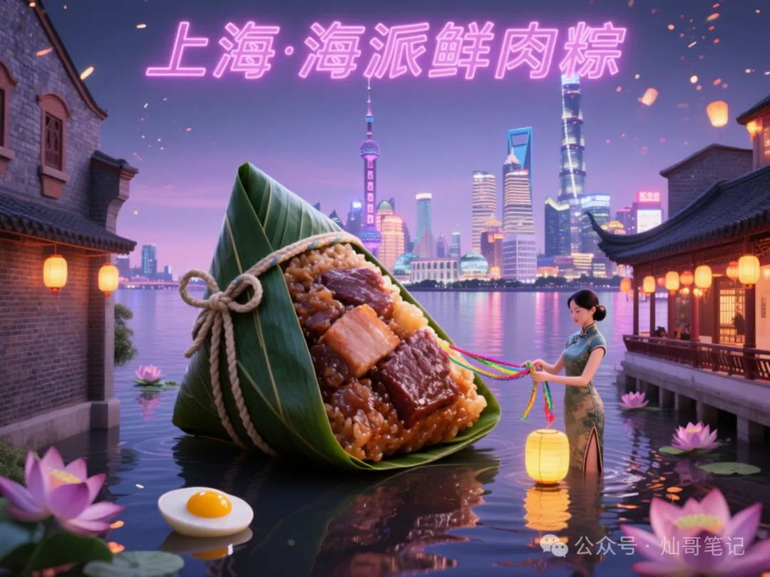 爆款AI绘画提示词分享：各地端午粽子微缩景观