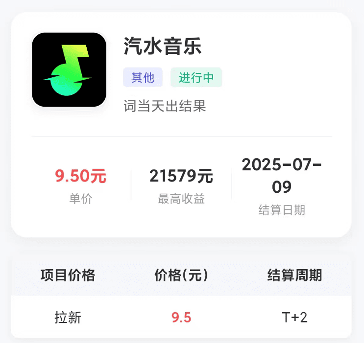 音乐推广新平台，一单9.5米，月入8000+（附渠道）