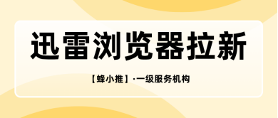 蜂小推，零散时间创收益！迅雷浏览器推广，灵活又省心