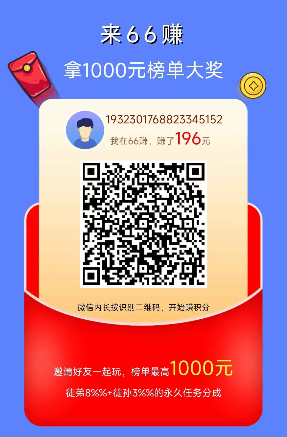 66赚 零撸 每天可撸10+ 长久稳定项目