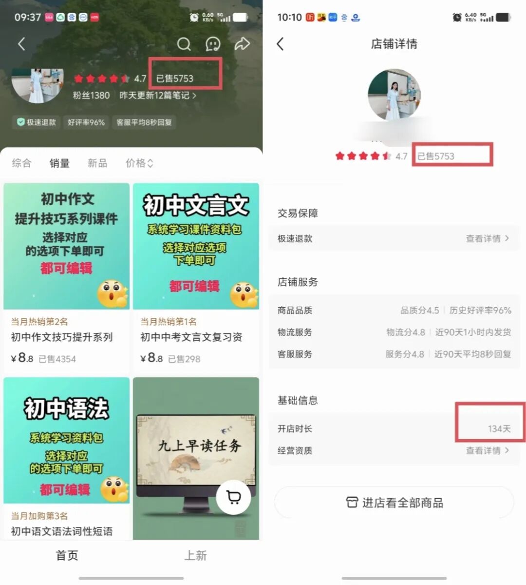 在小红书卖作文技巧，开店4个月挣了11.5W，虚拟资料拆解020期！