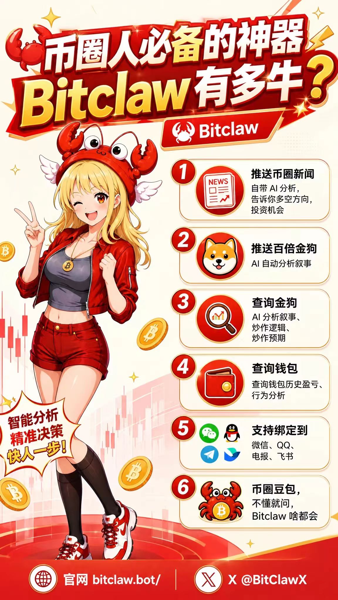 零撸BitClaw龙虾空投开启，领专属龙虾，每日签到持续积累权益！
