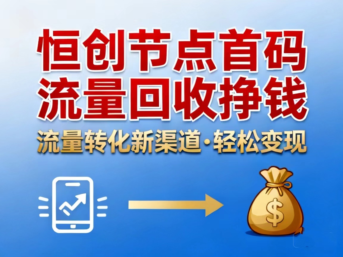手机闲置流量快速挣钱靠谱吗？恒创节点流量回收攻略分享