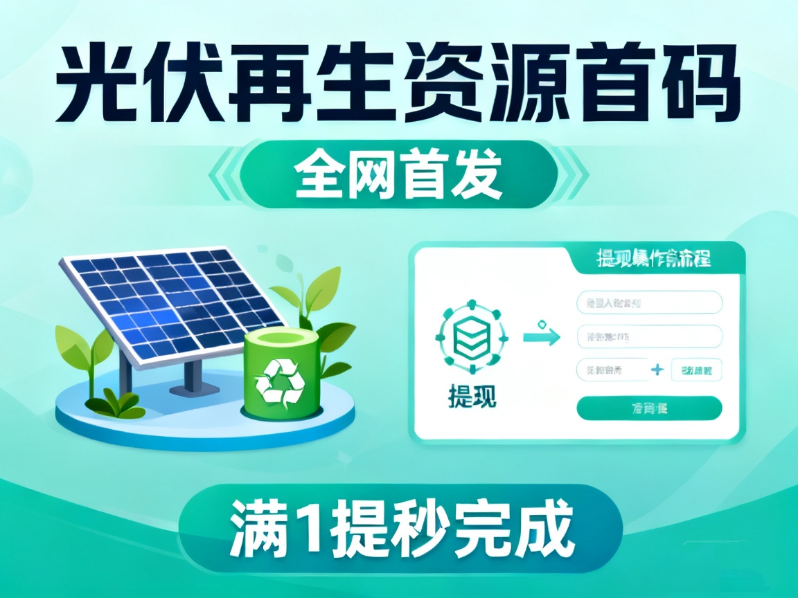 光伏再生资源首码发布，每天自动芬莼到账！
