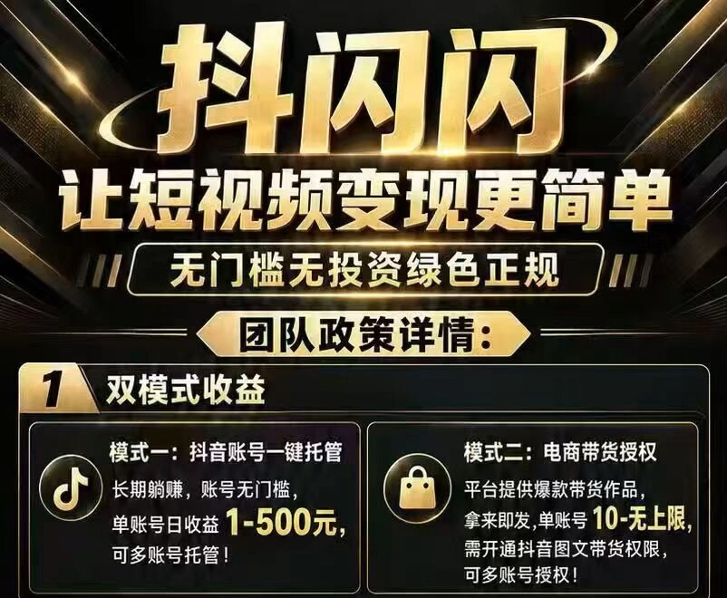 抖闪闪2.0官网版下载安装—全新抖视频种草挣钱攻略